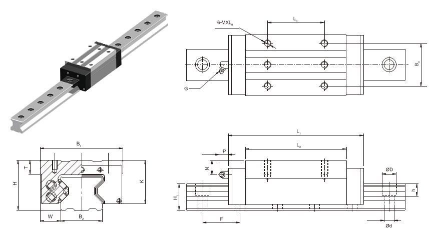 GZB55BAL滑塊、GZB55BAL導(dǎo)軌